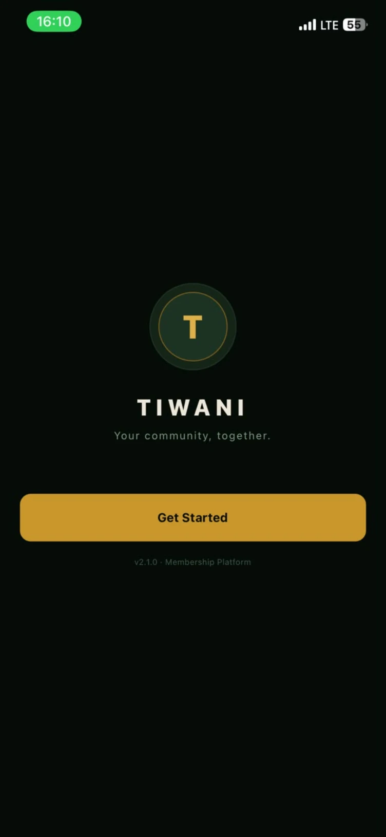 Tiwani splash screen